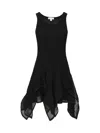 Alaïa Short Dress With Ruffle Knit In Black
