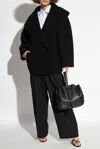 Alaïa Black Gathered Coat In Black