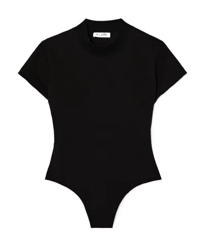 Alaïa Short-sleeve Bodysuit In Black