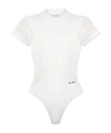 Alaïa Logo-embroidered Bodysuit T-shirt In White