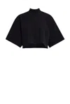 Alaïa Cropped Cotton-jersey Turtleneck T-shirt