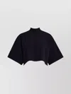 Alaïa Alaia Women Cropped Knit T-shirt In Black