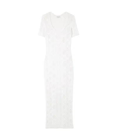 Alaïa Short Sleeve Dress In White