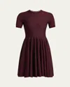 Alaïa Short-sleeve Fit-&-flare Mini Dress In Purple