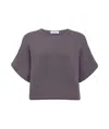 Alaïa Short-sleeve Knitted Top In Purple