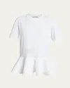 Alaïa Short-sleeve Peplum T-shirt In White