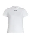 Alaïa Alaia White Cotton T-shirt With Logo Women In Blanc