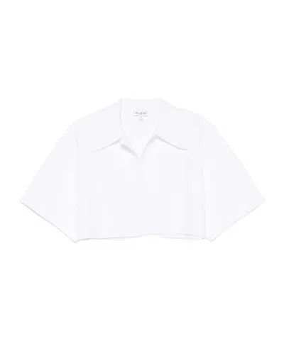 Alaïa Short-sleeved Polo Shirt In White