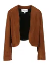 Alaïa Short Suede Blazer Jackets Brown In Multi