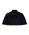 Alaïa Cropped Cotton-jersey Turtleneck T-shirt In Black