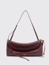 Alaïa Medium Leather Le Click East West Shoulder Bag In Burgundy