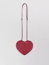 Alaïa Shoulder Bag Heart Shape Suede Leather In Red