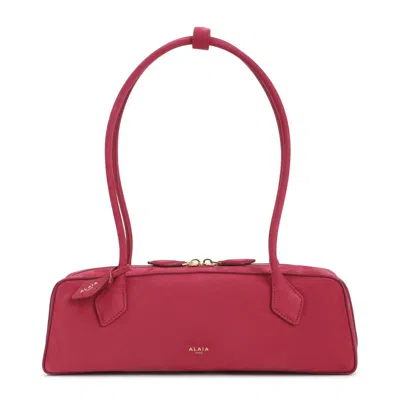 Alaïa Alaia Fuchsia Suede Medium Le Teckel Shoulder Bag In Purple