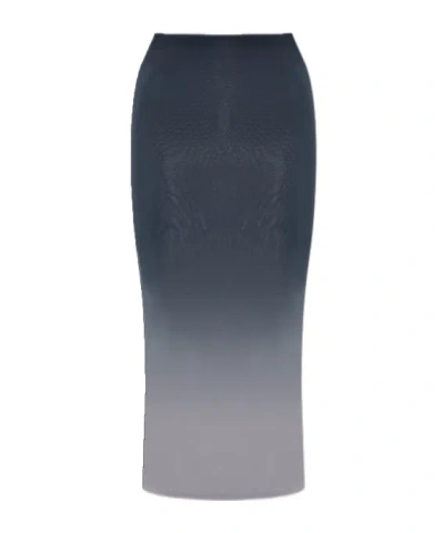 Alaïa Side Zip Skirt In Blue
