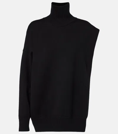 Alaïa Sided Virgin Wool Sweater In Black