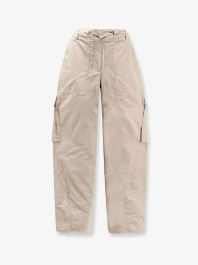 Alaïa Silk Blend Cargo Trousers In Brown
