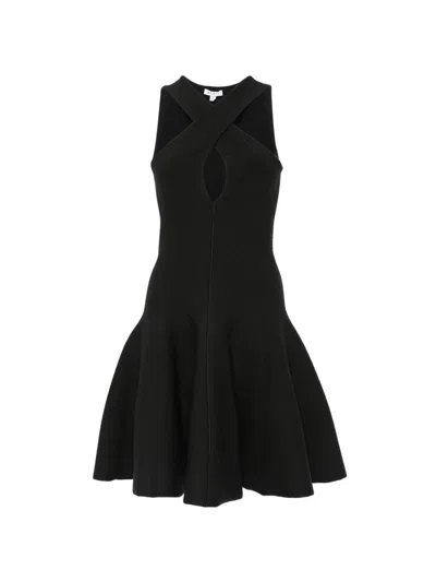 Alaïa Silk Blend Midi Dress In Black