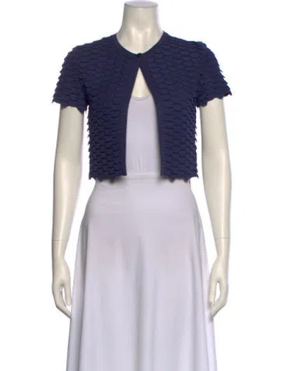 Pre-owned Alaïa Silk Crew Neck Crop Top In Black