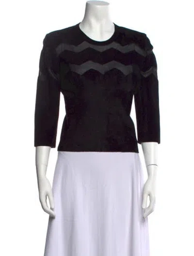 Pre-owned Alaïa Silk Crew Neck Top In Black