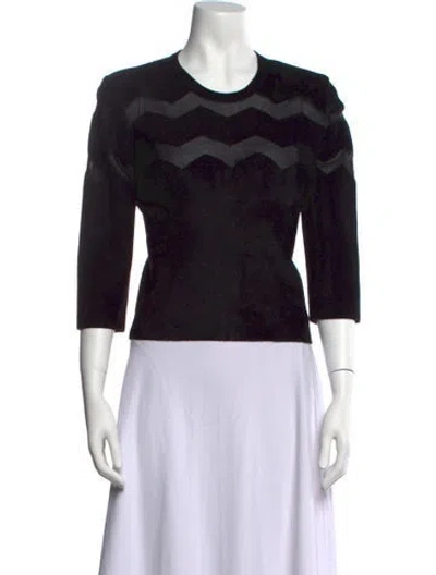 Pre-owned Alaïa Silk Crew Neck Top In Black