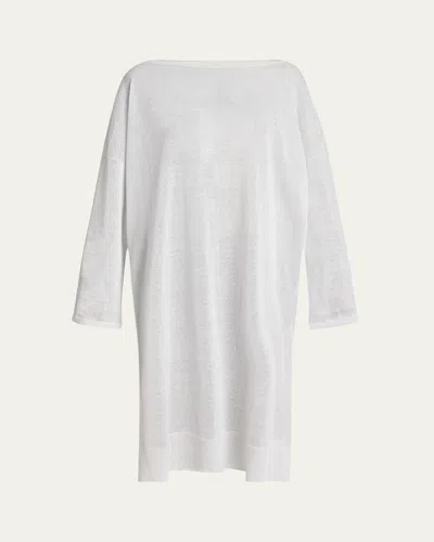 ALAÏA SILK LINEN TUNIC DRESS