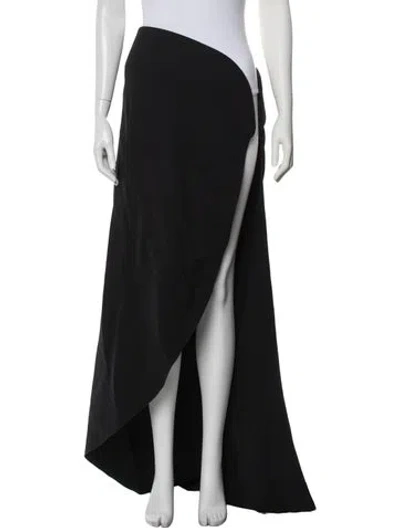 Pre-owned Alaïa Silk Long Skirt W/ Tags In Black
