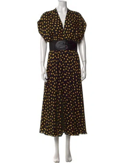 Pre-owned Alaïa Silk Midi Length Dress In Black