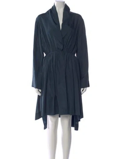Pre-owned Alaïa Silk Midi Length Dress In Blue