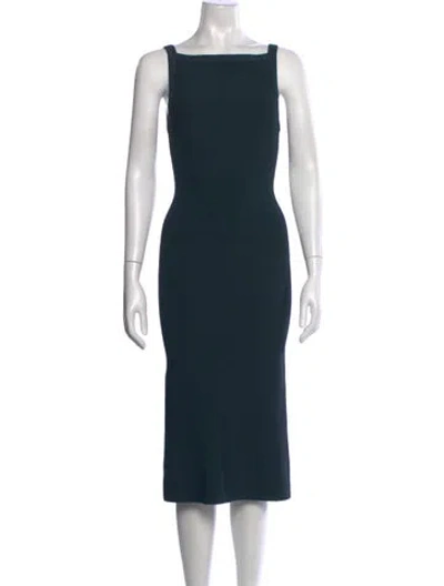 Pre-owned Alaïa Silk Midi Length Dress In Green