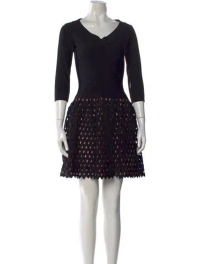 Pre-owned Alaïa Silk Mini Dress In Black