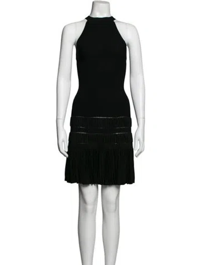 Pre-owned Alaïa Silk Mini Dress In Black