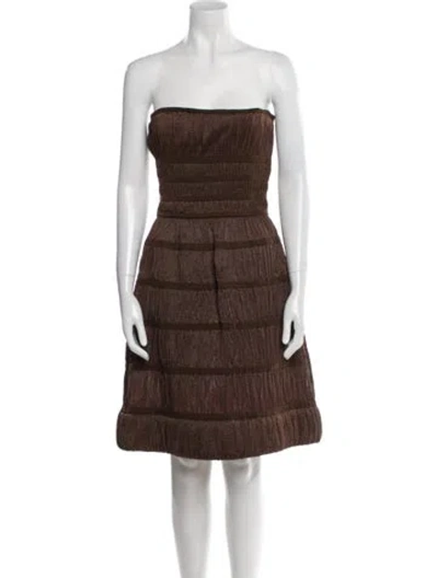 Pre-owned Alaïa Silk Mini Dress In Brown