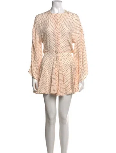 Pre-owned Alaïa Silk Mini Dress In Neutral