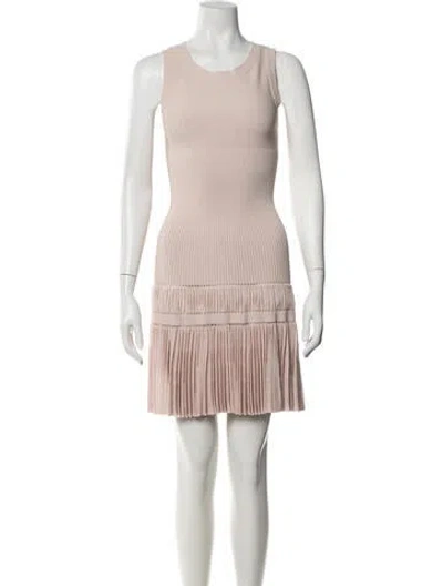 Pre-owned Alaïa Silk Mini Dress In Neutrals