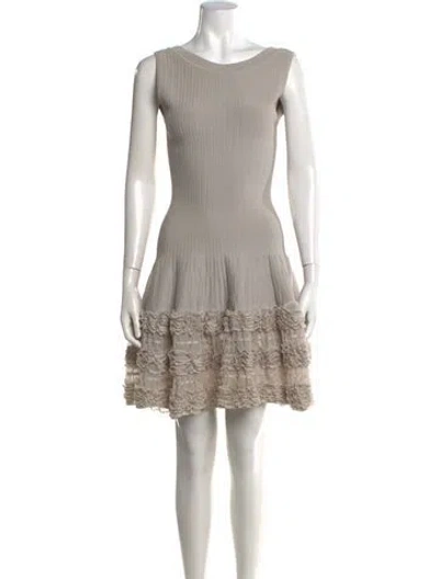 Pre-owned Alaïa Silk Mini Dress In Neutrals