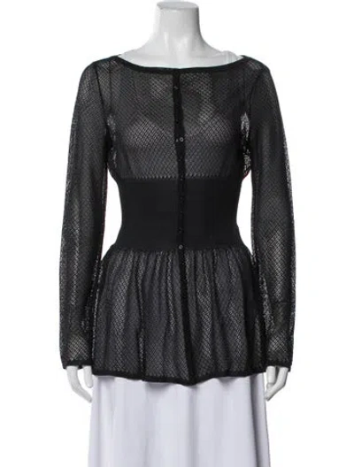Pre-owned Alaïa Silk Patterned Jacket In Black