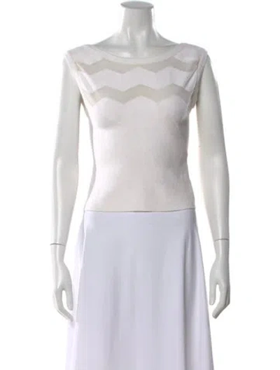 Pre-owned Alaïa Silk Patterned Top In White