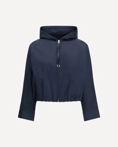 Alaïa Women Silk Radzimir Hooded Windjacket In Blue