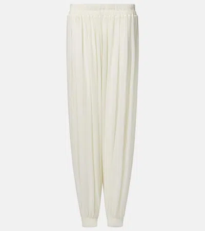 Alaïa Silk-blend Wide-leg Pants In White