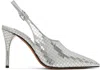 Alaïa Escarpin 90 Mirrored-leather Slingback Pumps In 090 - Argent