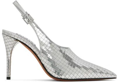 ALAÏA SILVER ART DECO SLINGBACK HEELS
