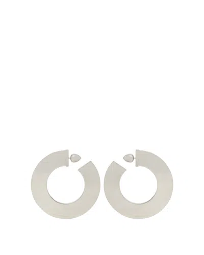 Alaïa Silver Blade Hoop Earrings