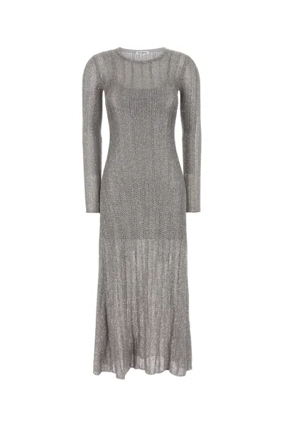 Alaïa Alaia Silver Crochet Dress In Black