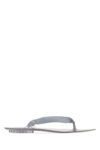 Alaïa Alaia Silver Fabric Thong Slippers