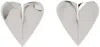 Alaïa Alaia Le Coeur Torn Silver Earrings Women In 210 - Argent