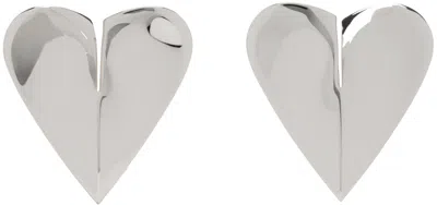 ALAÏA SILVER 'LE CŒUR TORN' EARRINGS