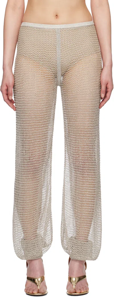 ALAÏA SILVER MESH KNIT BALLOON TROUSERS