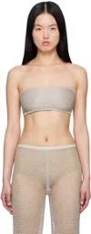 Alaïa Silver Mesh Knit Bra Top In 210 - Argent