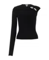Alaïa Single-sleeved T-shirt With Round Neck In Black