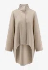 Alaïa Cashmere Asymmetrical Coat In Gold
